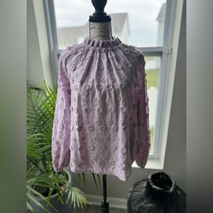 Ann Taylor lilac long sleeve top size M